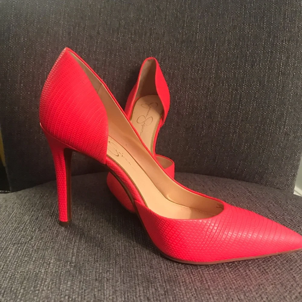 Jessica Simpson coral heels size 9 - Picture 4 of 5